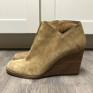 Lucky Brand Women's Size 10 'Yakeena' Wedge Booties Suede Leather Ankle Booties